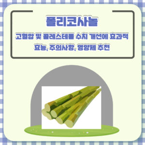 폴리코사놀 고혈압에 좋다, 효능, 주의사항, 영양제 추천